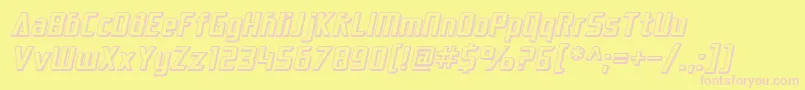 SF Electrotome Shaded Oblique Font – Pink Fonts on Yellow Background