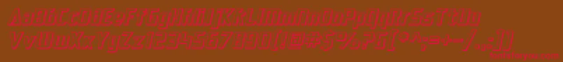 SF Electrotome Shaded Oblique-Schriftart – Rote Schriften auf braunem Hintergrund