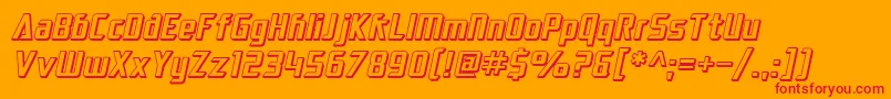 SF Electrotome Shaded Oblique Font – Red Fonts on Orange Background