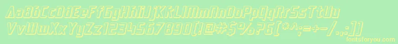 SF Electrotome Shaded Oblique Font – Yellow Fonts on Green Background