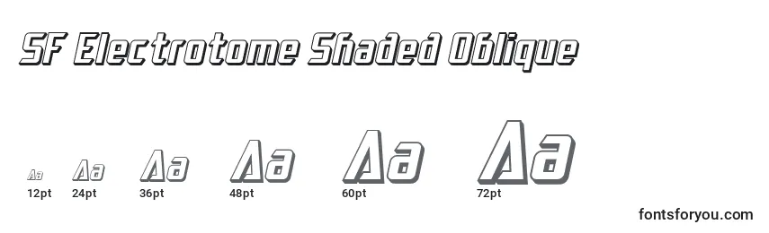 SF Electrotome Shaded Oblique Font Sizes
