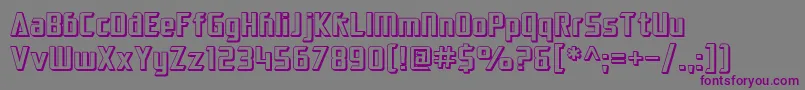 フォントSF Electrotome Shaded – 紫色のフォント、灰色の背景