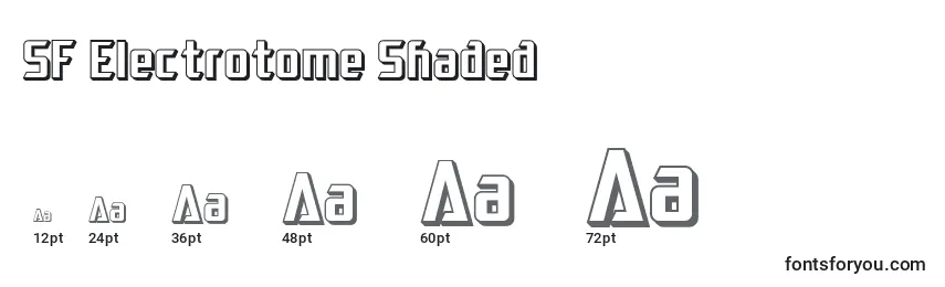 SF Electrotome Shaded Font Sizes