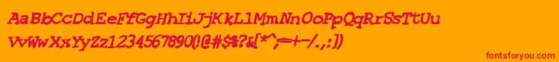 SF Espionage Heavy Oblique Font – Red Fonts on Orange Background