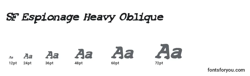 Размеры шрифта SF Espionage Heavy Oblique