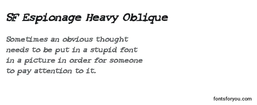 SF Espionage Heavy Oblique Font