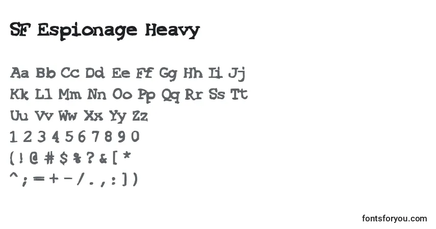 SF Espionage Heavyフォント–アルファベット、数字、特殊文字