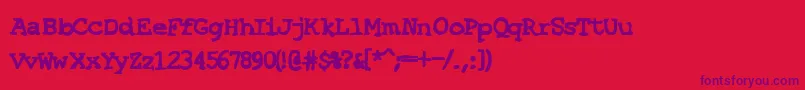 SF Espionage Heavy Font – Purple Fonts on Red Background