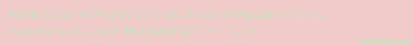 フォントSF Espionage Light Oblique – ピンクの背景に緑の文字