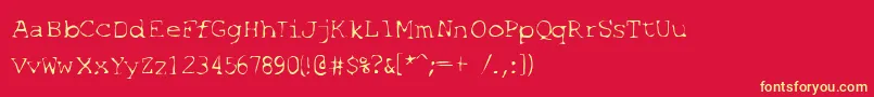 SF Espionage Light Font – Yellow Fonts on Red Background