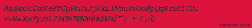 フォントSF Espionage Medium Oblique – 赤い背景に黒い文字