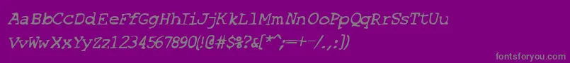 フォントSF Espionage Medium Oblique – 紫の背景に灰色の文字