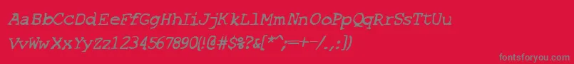 フォントSF Espionage Medium Oblique – 赤い背景に灰色の文字