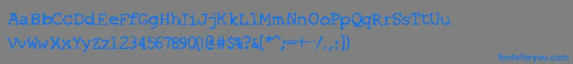 Weitere Informationen zur SF Espionage Medium-Schriftart SF Espionage Medium-Schriftart – Blaue Schriften auf grauem Hintergrund