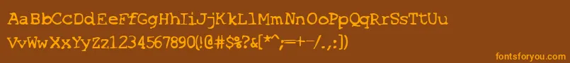 SF Espionage Medium-Schriftart – Orangefarbene Schriften auf braunem Hintergrund
