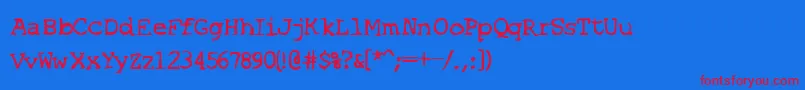 SF Espionage Medium Font – Red Fonts on Blue Background