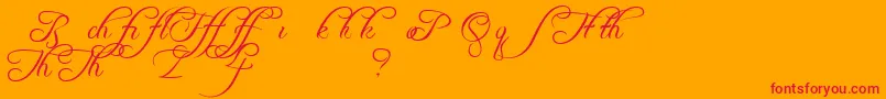 Freebsca-Schriftart – Rote Schriften auf orangefarbenem Hintergrund