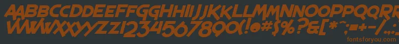 Czcionka SF Espresso Shack Bold Italic – brązowe czcionki na czarnym tle