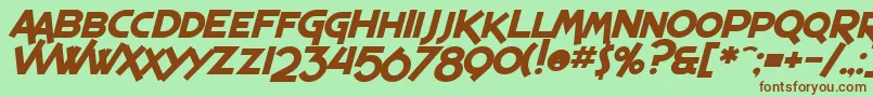 SF Espresso Shack Bold Italic Font – Brown Fonts on Green Background