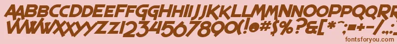 SF Espresso Shack Bold Italic-fontti – ruskeat fontit vaaleanpunaisella taustalla