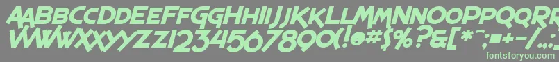 Fonte SF Espresso Shack Bold Italic – fontes verdes em um fundo cinza