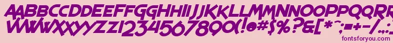 Police SF Espresso Shack Bold Italic – polices violettes sur fond rose