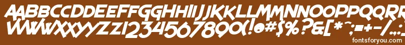 Шрифт SF Espresso Shack Bold Italic – белые шрифты на коричневом фоне