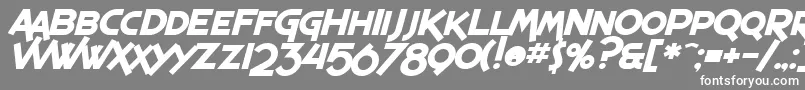 フォントSF Espresso Shack Bold Italic – 灰色の背景に白い文字