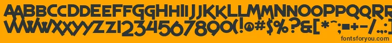 Fonte SF Espresso Shack Bold – fontes pretas em um fundo laranja