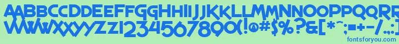 SF Espresso Shack Bold Font – Blue Fonts on Green Background