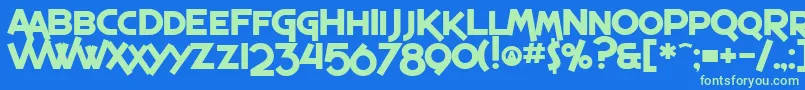 SF Espresso Shack Bold Font – Green Fonts on Blue Background