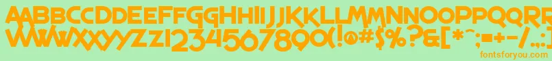 SF Espresso Shack Bold Font – Orange Fonts on Green Background