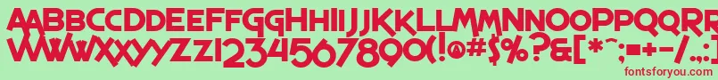 SF Espresso Shack Bold Font – Red Fonts on Green Background