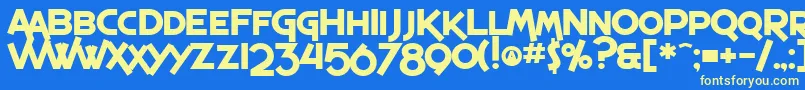 SF Espresso Shack Bold Font – Yellow Fonts on Blue Background