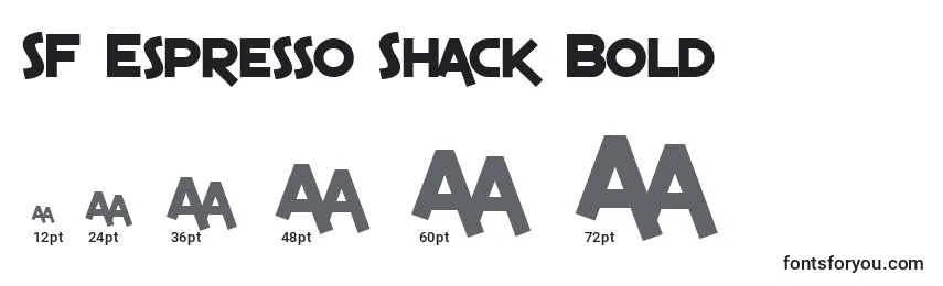 Größen der Schriftart SF Espresso Shack Bold