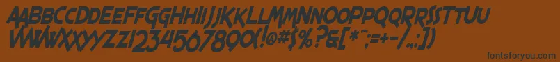 SF Espresso Shack Condensed Bold Italic Font – Black Fonts on Brown Background