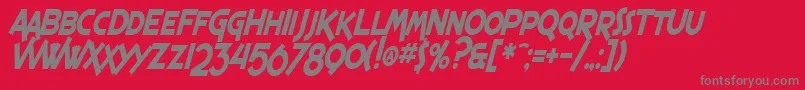 SF Espresso Shack Condensed Bold Italic Font – Gray Fonts on Red Background