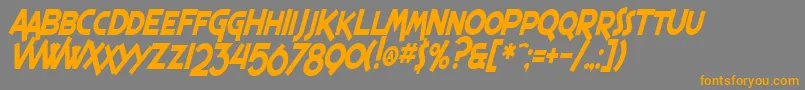 Police SF Espresso Shack Condensed Bold Italic – polices orange sur fond gris