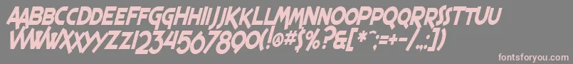 Шрифт SF Espresso Shack Condensed Bold Italic – розовые шрифты на сером фоне