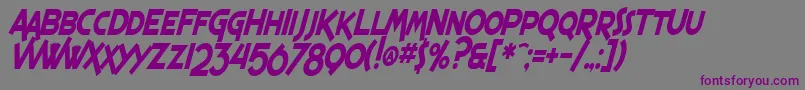 SF Espresso Shack Condensed Bold Italic Font – Purple Fonts on Gray Background