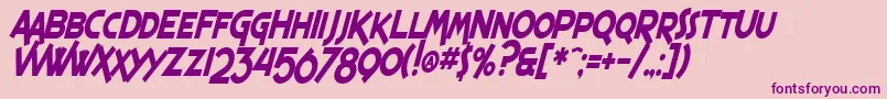 SF Espresso Shack Condensed Bold Italic-Schriftart – Violette Schriften auf rosa Hintergrund