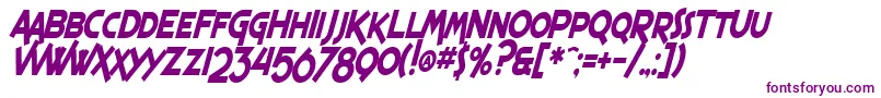 SF Espresso Shack Condensed Bold Italic Font – Purple Fonts on White Background