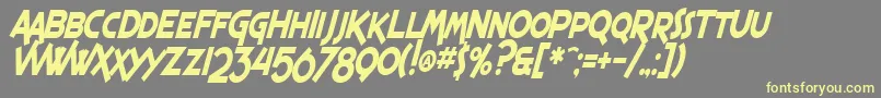 SF Espresso Shack Condensed Bold Italic Font – Yellow Fonts on Gray Background
