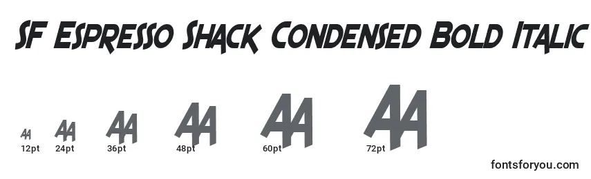 Tailles de police SF Espresso Shack Condensed Bold Italic