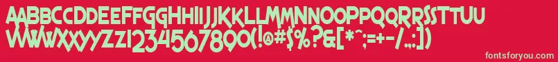SF Espresso Shack Condensed Bold Font – Green Fonts on Red Background