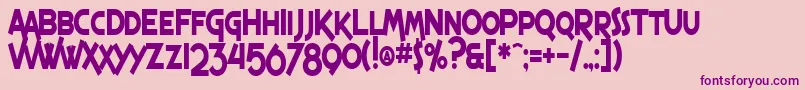 SF Espresso Shack Condensed Bold Font – Purple Fonts on Pink Background