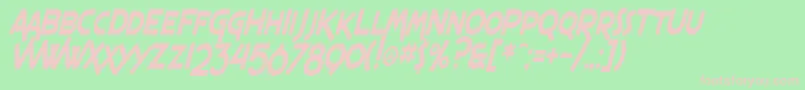 SF Espresso Shack Condensed Italic Font – Pink Fonts on Green Background