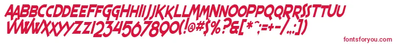 SF Espresso Shack Condensed Italic Font – Red Fonts on White Background