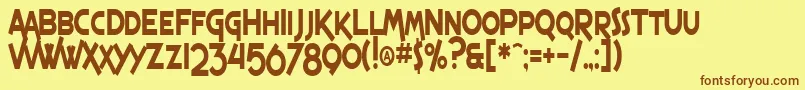 fuente SF Espresso Shack Condensed – Fuentes Marrones Sobre Fondo Amarillo