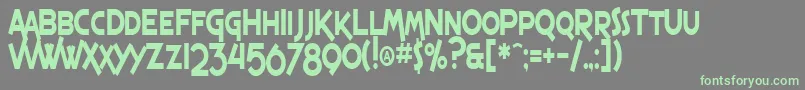 フォントSF Espresso Shack Condensed – 灰色の背景に緑のフォント